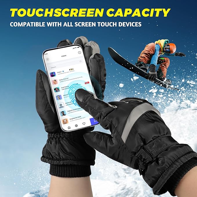 Winter Thermal Fleece Touchscreen Gloves - ThermaTouch-Pink Snow-Nora Luxe