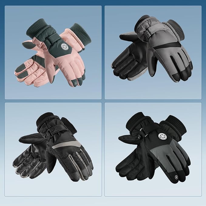 Winter Thermal Fleece Touchscreen Gloves - ThermaTouch-Pink Snow-Nora Luxe