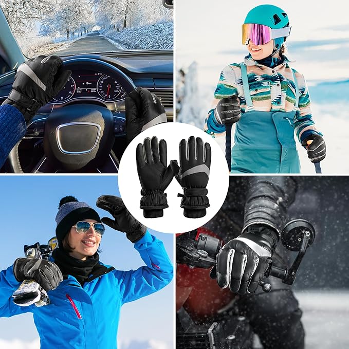 Winter Thermal Fleece Touchscreen Gloves - ThermaTouch-Pink Snow-Nora Luxe