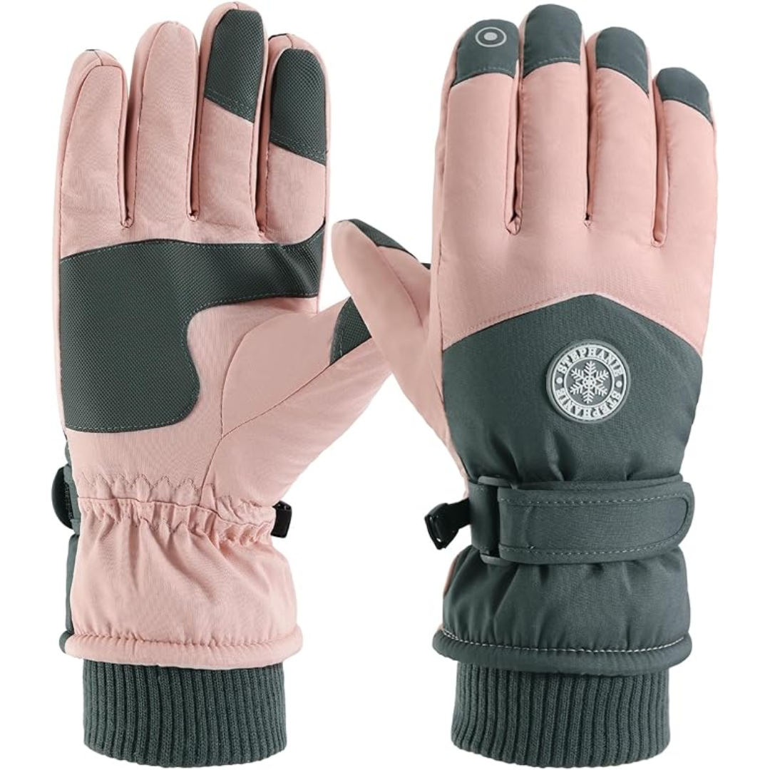 Winter Thermal Fleece Touchscreen Gloves - ThermaTouch-Pink Snow-Nora Luxe