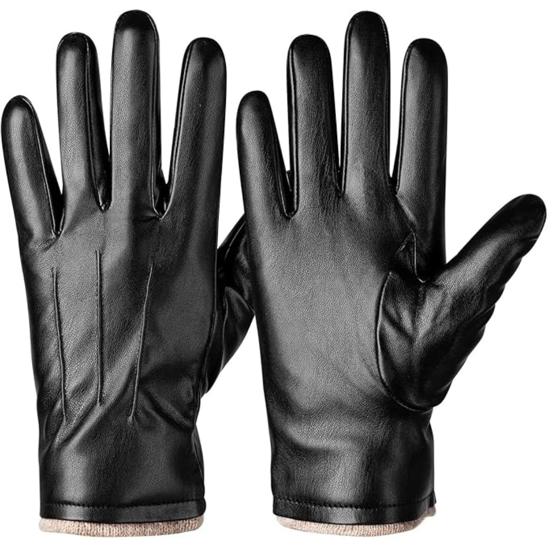 Winter Thermal Touchscreen Leather Gloves - Mason-Black-Nora Luxe