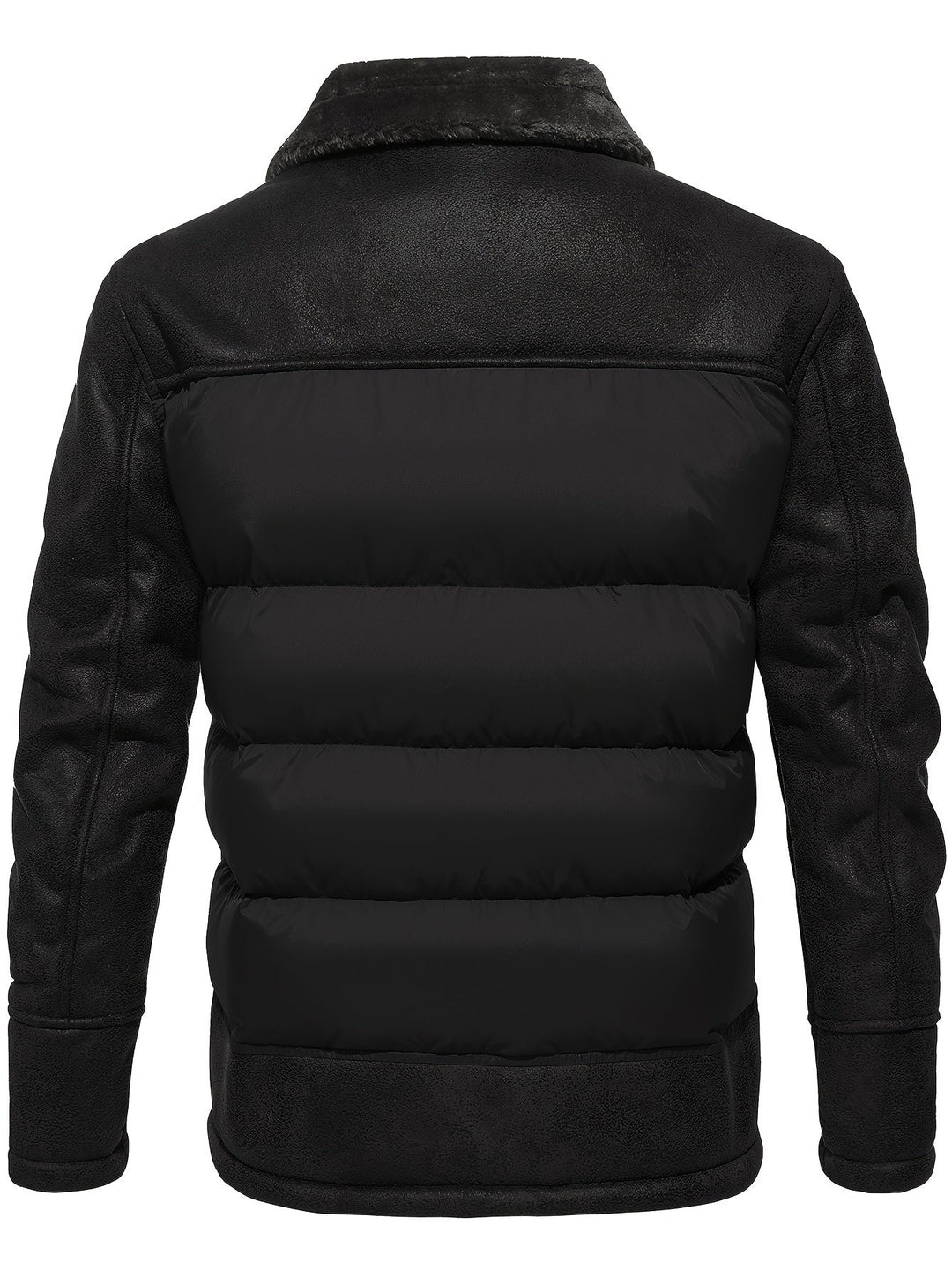 Winter Warm Fleece Jacket for Men - Jasper-Black-S-Nora Luxe