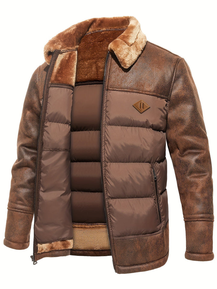 Winter Warm Fleece Jacket for Men - Jasper-Black-S-Nora Luxe