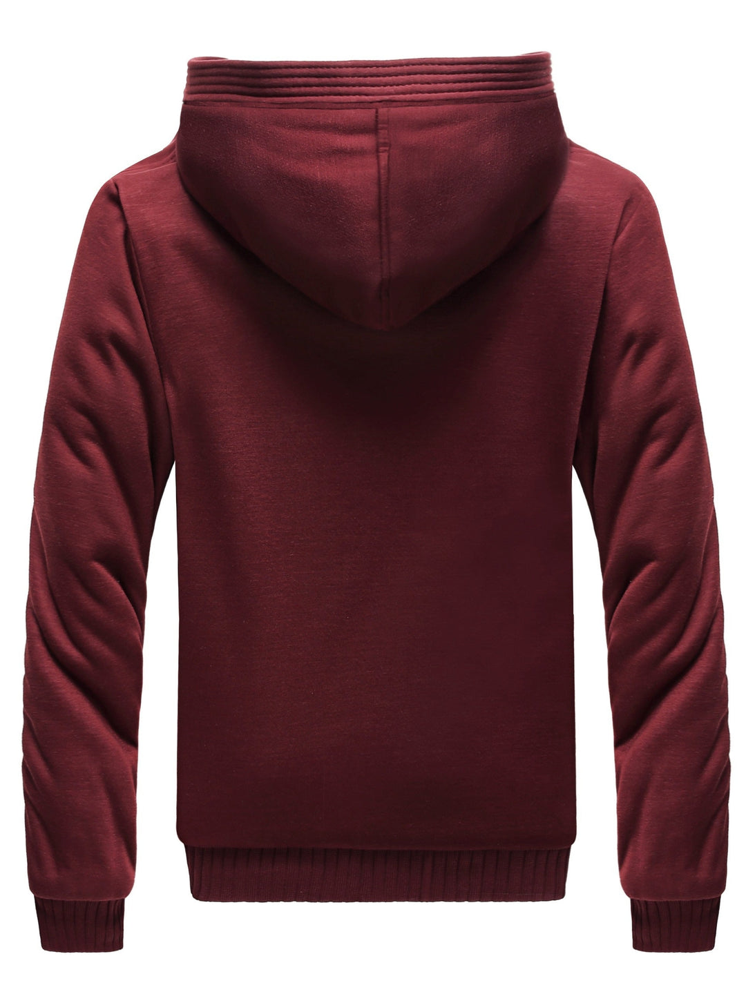 Winter Warm Fleece Jacket with Hood - Dario-Bordeaux red-S-Nora Luxe