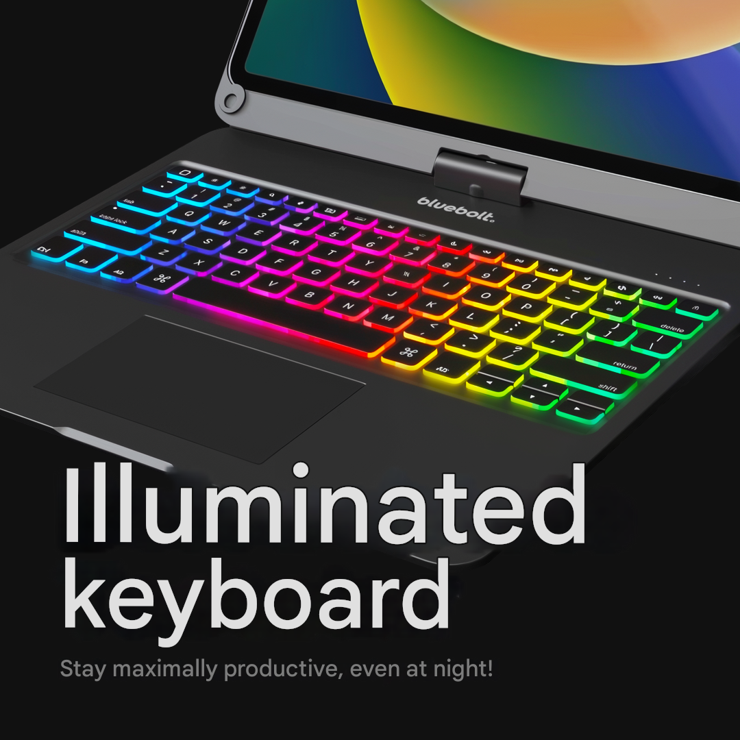 Wireless 360° Rotatable Keyboard - KeySpin Cover-iPad Pro 12.9-inch (6th/5th/4th/3rd Gen)-Black-Nora Luxe
