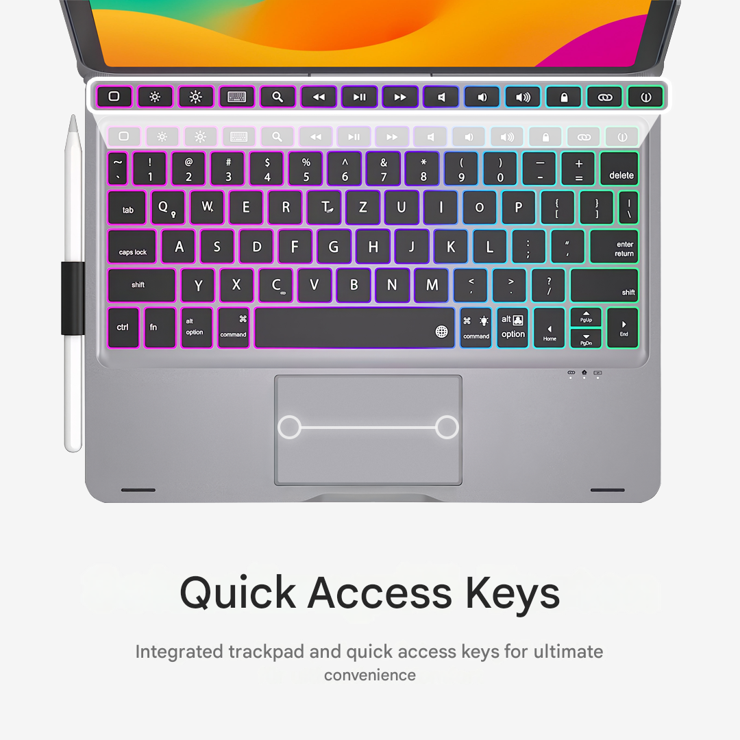 Wireless 360° Rotatable Keyboard - KeySpin Cover-iPad Pro 12.9-inch (6th/5th/4th/3rd Gen)-Black-Nora Luxe