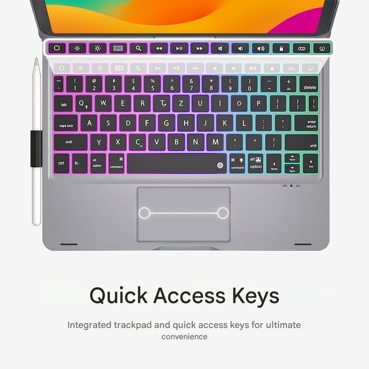 Wireless 360° Rotatable Keyboard - KeySpin Cover-iPad Pro 12.9-inch (6th/5th/4th/3rd Gen)-Black-Nora Luxe