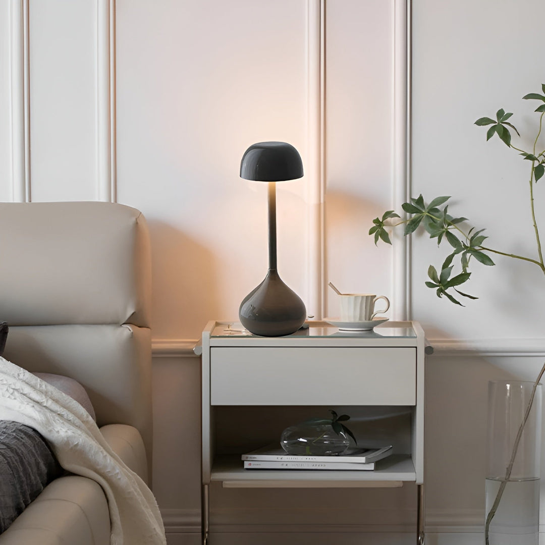 Wireless Dimmable Mushroom Table Lamp - GlowMush-White Mat-Nora Luxe