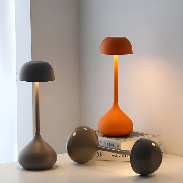 Wireless Dimmable Mushroom Table Lamp - GlowMush-White Mat-Nora Luxe