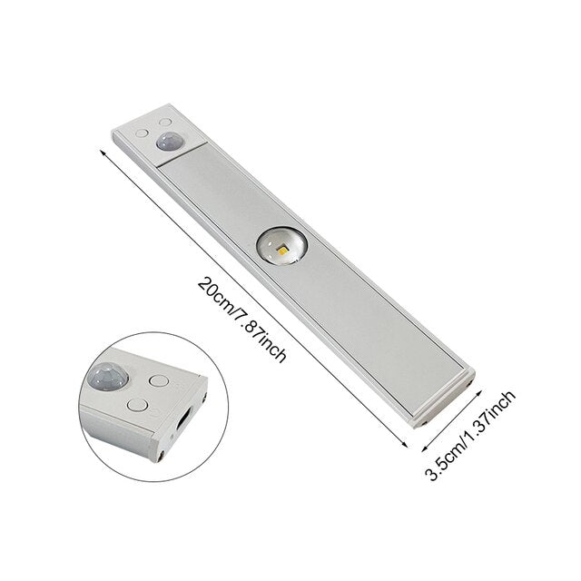 Wireless LED Fixture with Motion Sensor - LumiSense-Silver-7.87 in-Nora Luxe