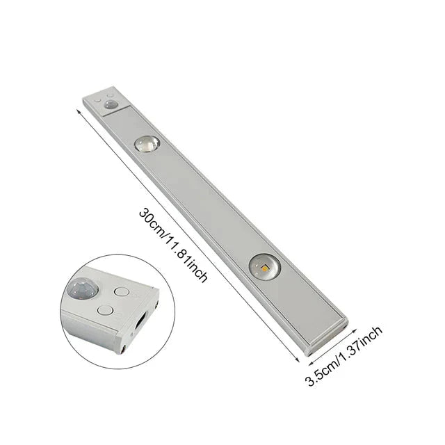 Wireless LED Fixture with Motion Sensor - LumiSense-Silver-7.87 in-Nora Luxe