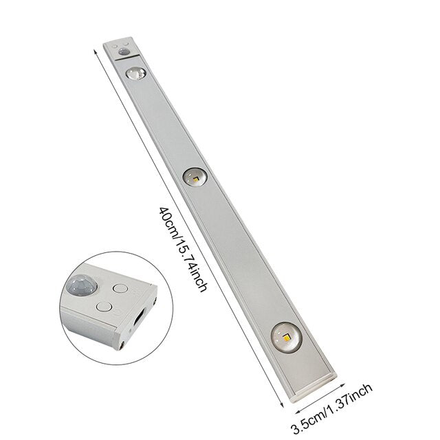 Wireless LED Fixture with Motion Sensor - LumiSense-Silver-7.87 in-Nora Luxe