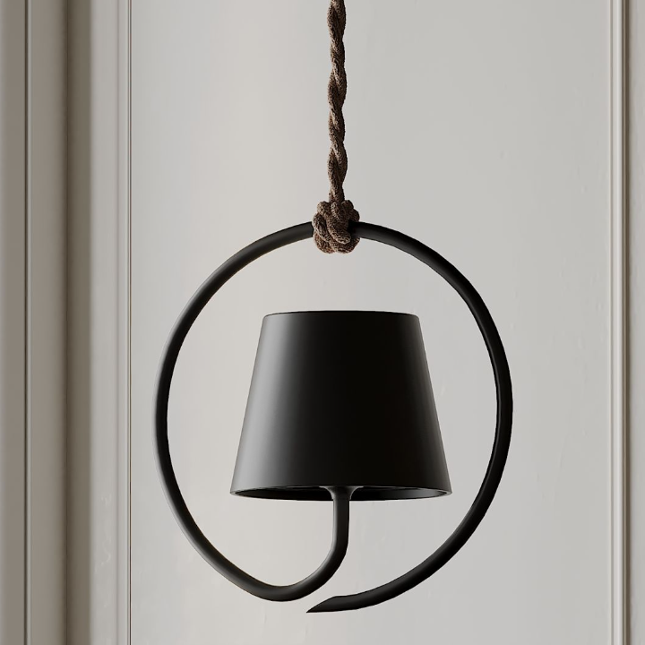 Wireless LED Pendant Lamp - LumiCord-Black-Nora Luxe