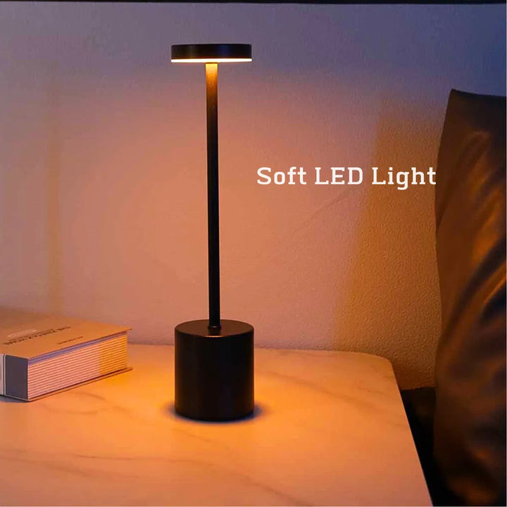 Wireless Metal LED Table Lamp - LumiMetal-White-Nora Luxe
