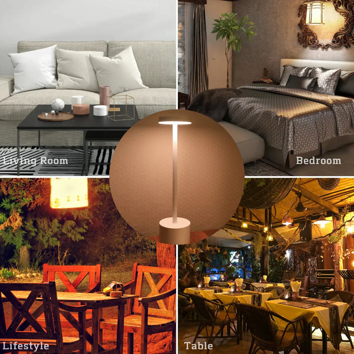 Wireless Metal LED Table Lamp - LumiMetal-White-Nora Luxe