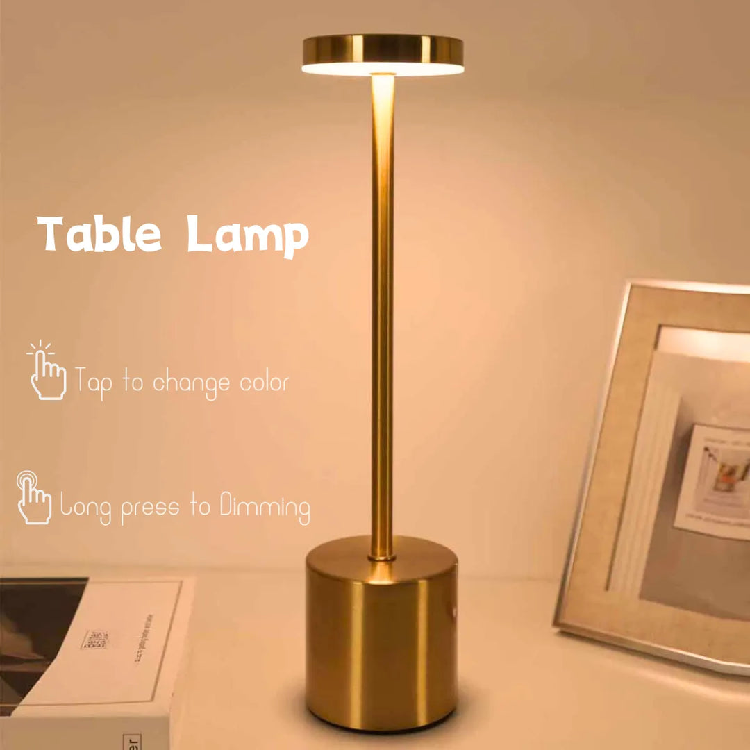 Wireless Metal LED Table Lamp - LumiMetal-White-Nora Luxe