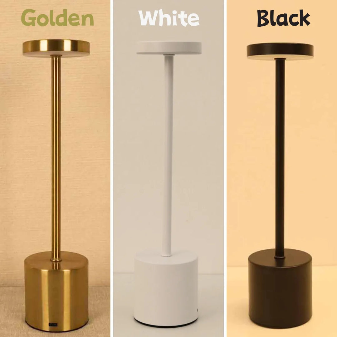 Wireless Metal LED Table Lamp - LumiMetal-White-Nora Luxe