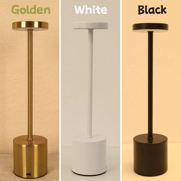 Wireless Metal LED Table Lamp - LumiMetal-White-Nora Luxe