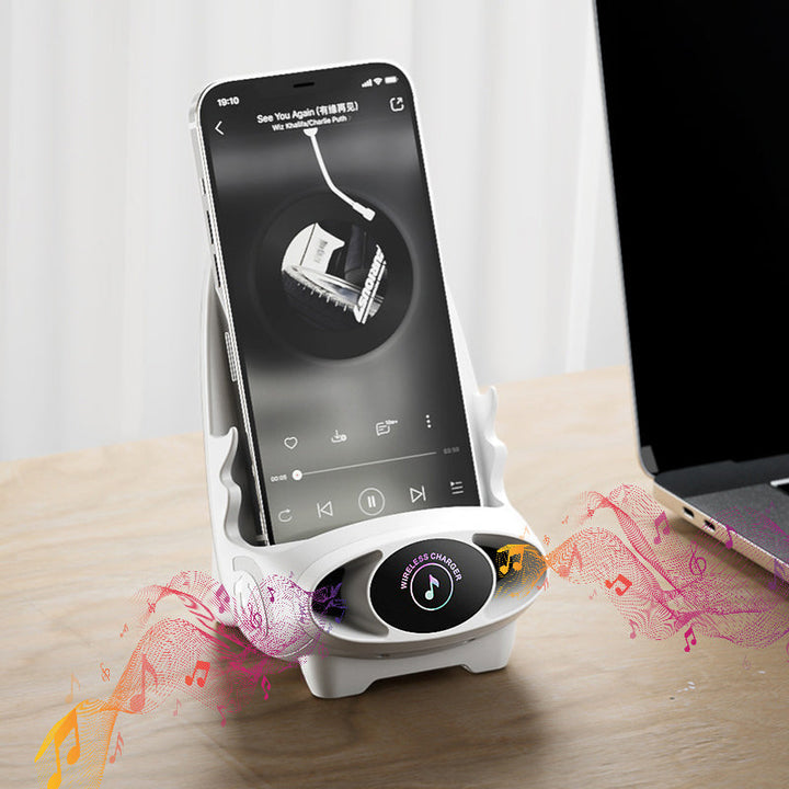 Wireless Phone Holder with 15W Fast Charging Function - FlexCharge Chair-White-Nora Luxe
