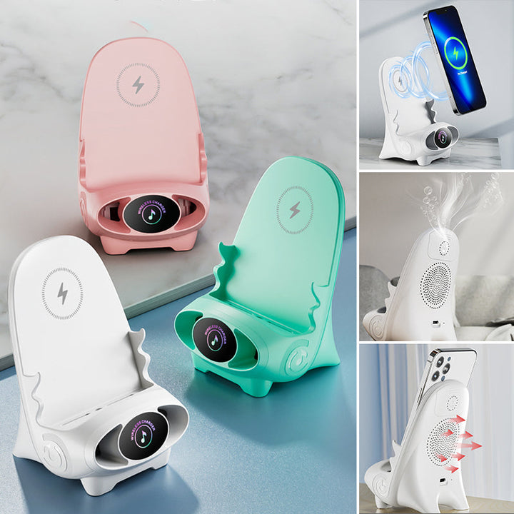 Wireless Phone Holder with 15W Fast Charging Function - FlexCharge Chair-White-Nora Luxe