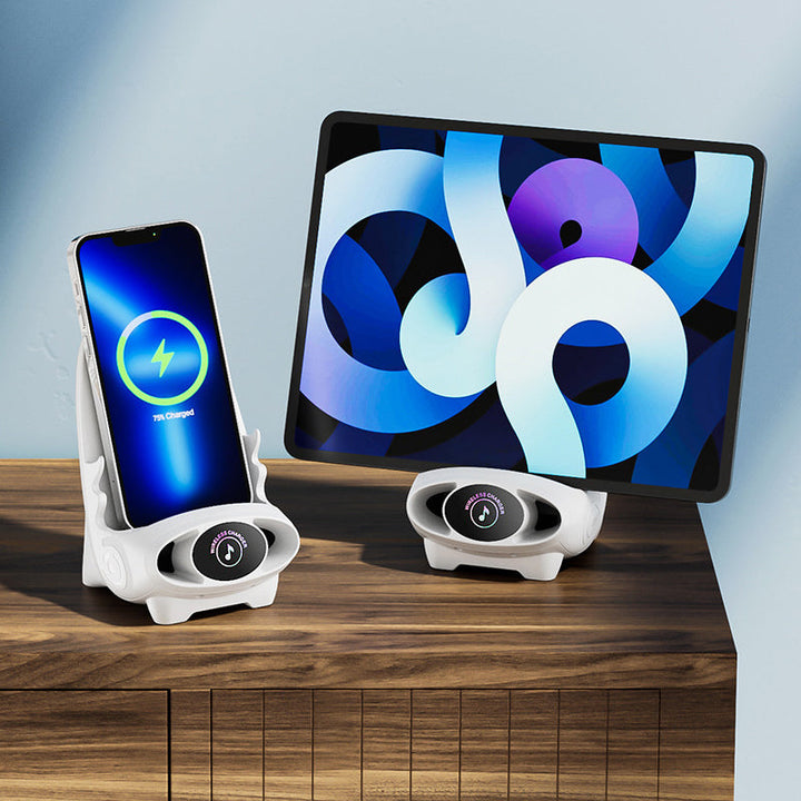 Wireless Phone Holder with 15W Fast Charging Function - FlexCharge Chair-White-Nora Luxe
