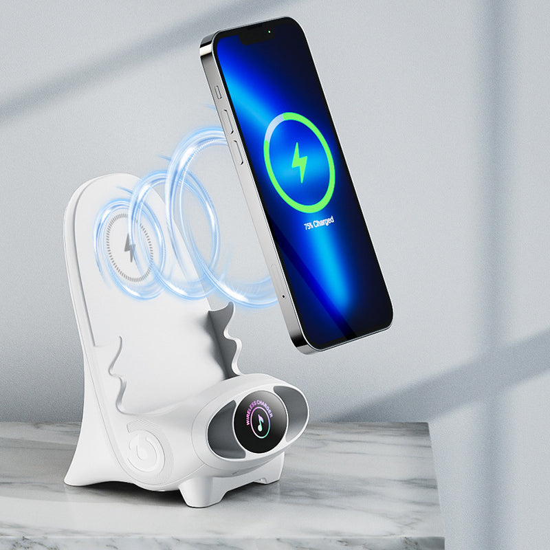 Wireless Phone Holder with 15W Fast Charging Function - FlexCharge Chair-White-Nora Luxe