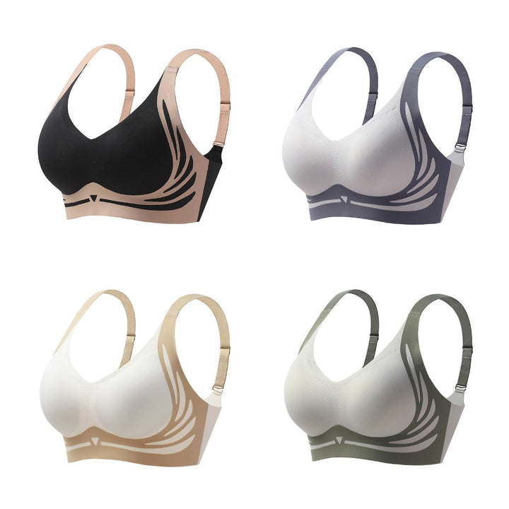 Wireless Push-up Bra – ComfortLift-Green+Beige+Black+Blue (4PCS) Free shipping-M(BC)(45-55KG)-Nora Luxe