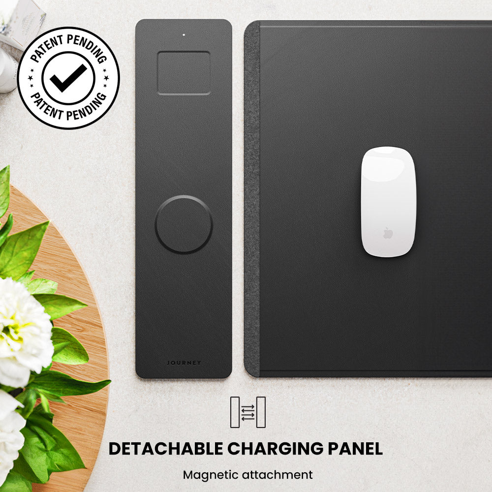 Wireless Rechargeable Desk Mat - ChargePad Flex-Black-Nora Luxe