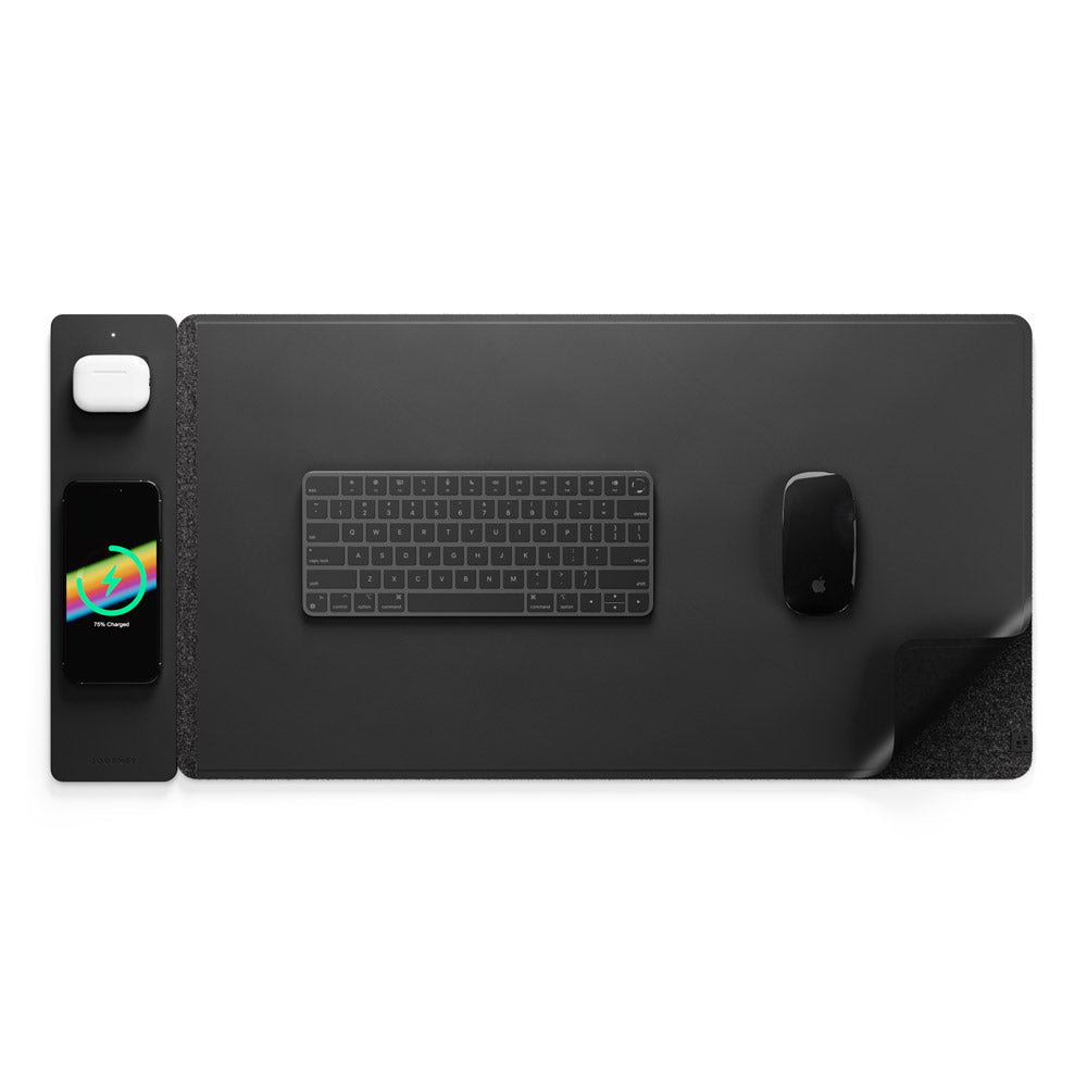 Wireless Rechargeable Desk Mat - ChargePad Flex-Black-Nora Luxe