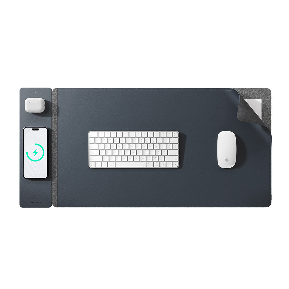 Wireless Rechargeable Desk Mat - ChargePad Flex-Dark blue-Nora Luxe