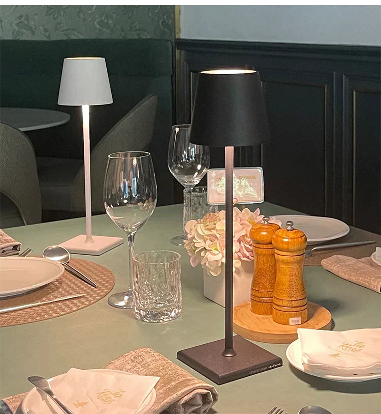Wireless Rechargeable Table Lamp - Lumière Monsieur-White-Nora Luxe