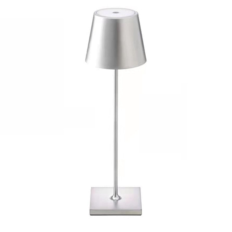 Wireless Rechargeable Table Lamp - Scandiglow-Silver-Nora Luxe