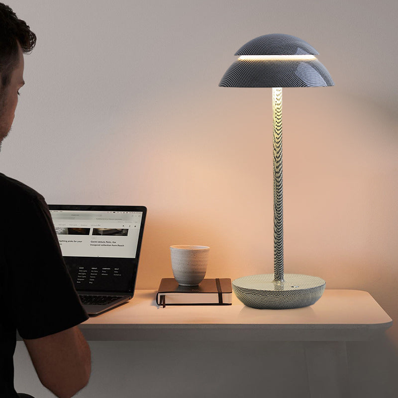 Wireless Rechargeable Table Lamp with LED Lighting - GlowBeam-Black-and-White Stripes-Nora Luxe