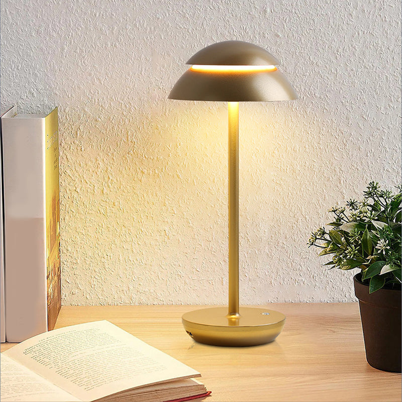 Wireless Rechargeable Table Lamp with LED Lighting - GlowBeam-Gold-Nora Luxe