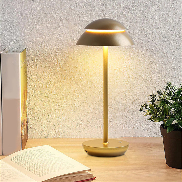 Wireless Rechargeable Table Lamp with LED Lighting - GlowBeam-Gold-Nora Luxe