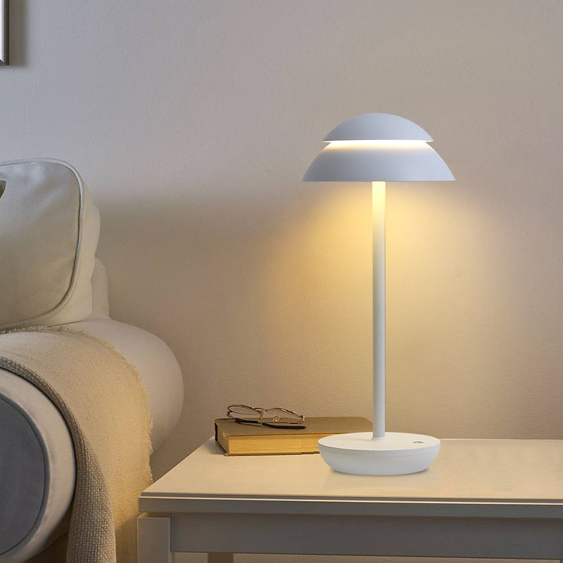 Wireless Rechargeable Table Lamp with LED Lighting - GlowBeam-White-Nora Luxe