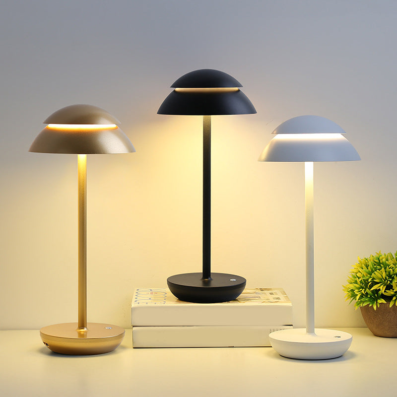 Wireless Rechargeable Table Lamp with LED Lighting - GlowBeam-White-Nora Luxe