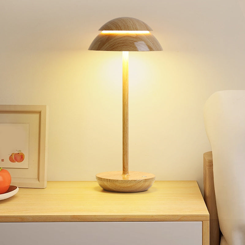 Wireless Rechargeable Table Lamp with LED Lighting - GlowBeam-Wood-Nora Luxe