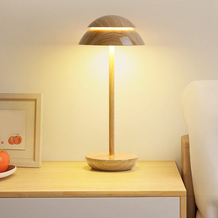Wireless Rechargeable Table Lamp with LED Lighting - GlowBeam-Wood-Nora Luxe