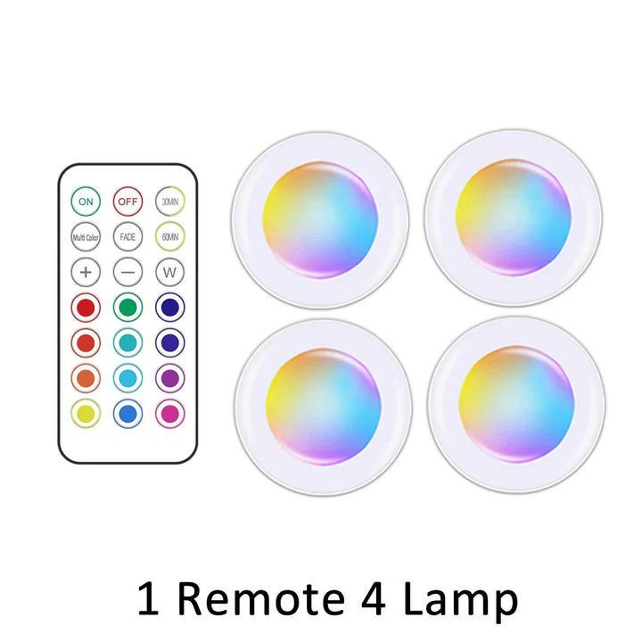 Wireless RGB LED Under Cabinet Lighting - GlowyLed-4 lamps-Nora Luxe