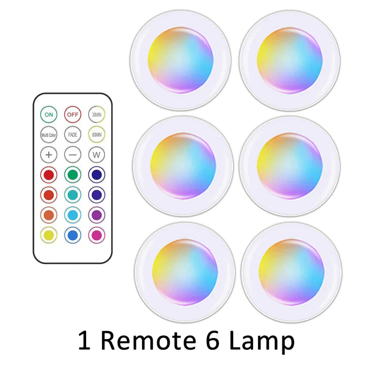 Wireless RGB LED Under Cabinet Lighting - GlowyLed-6 lamps-Nora Luxe