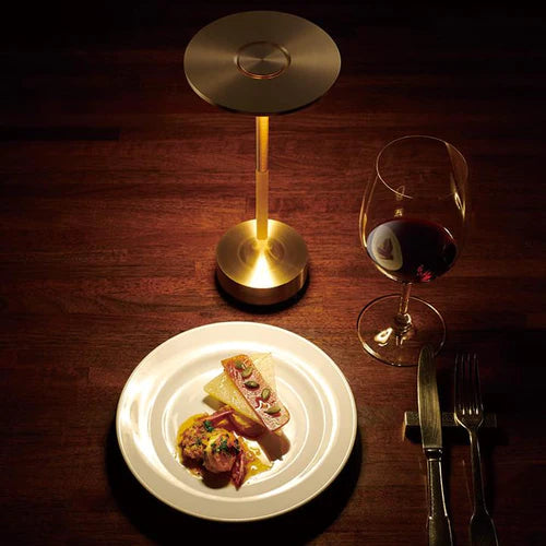 Wireless Smart Table Lamp - AuraGlow-Gold-Nora Luxe
