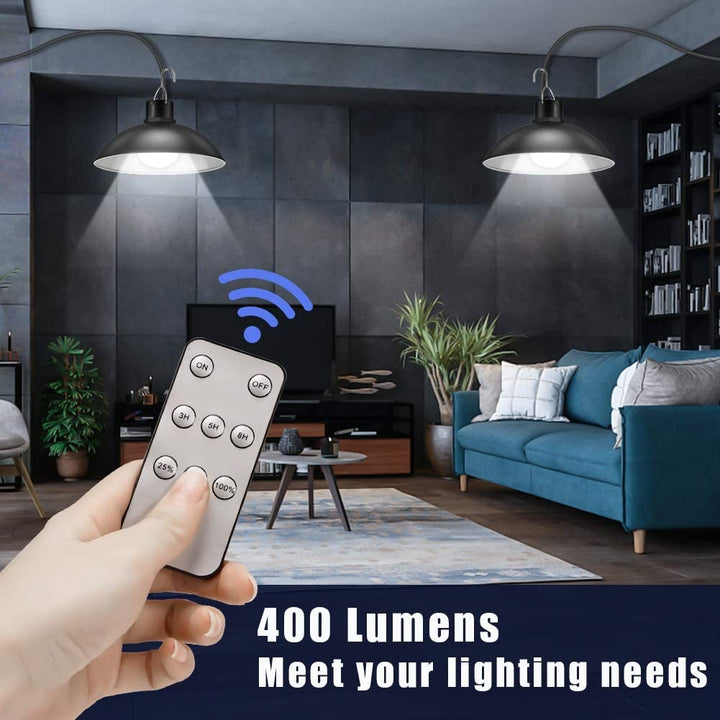 Wireless Solar LED Lamp Set with Remote Control – TwinRay-Nora Luxe