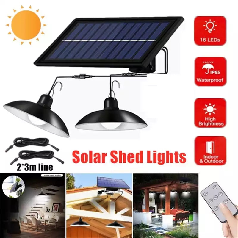 Wireless Solar LED Lamp Set with Remote Control – TwinRay-Nora Luxe