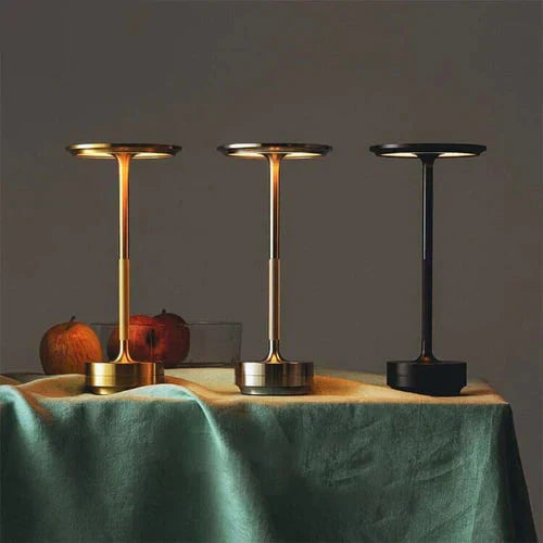 Wireless USB Rechargeable Design Table Lamp - GlowBeam-Gold-Nora Luxe