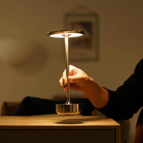 Wireless USB Rechargeable Design Table Lamp - GlowBeam-Gold-Nora Luxe