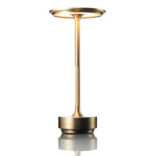 Wireless USB Rechargeable Design Table Lamp - GlowBeam-Gold-Nora Luxe