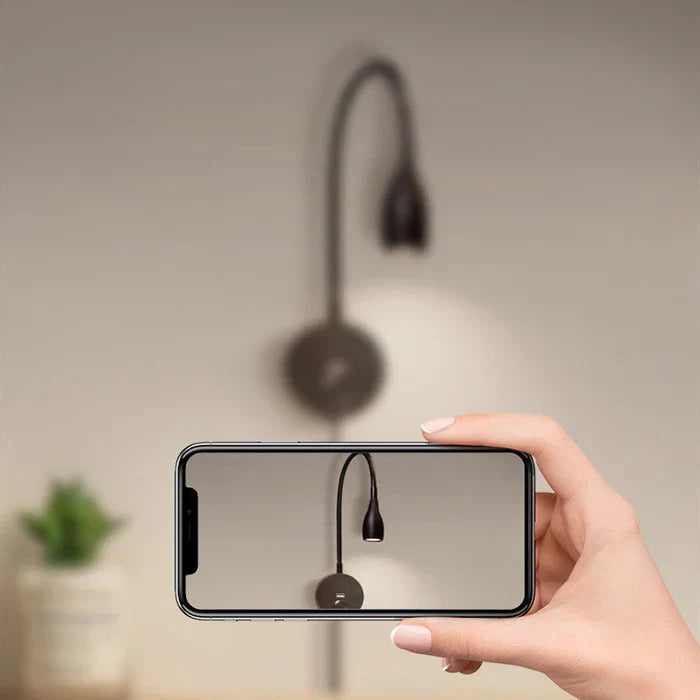 Wireless Wall Lamp for an Enchanting Atmosphere - LumaWave-Black 220v white light-Nora Luxe