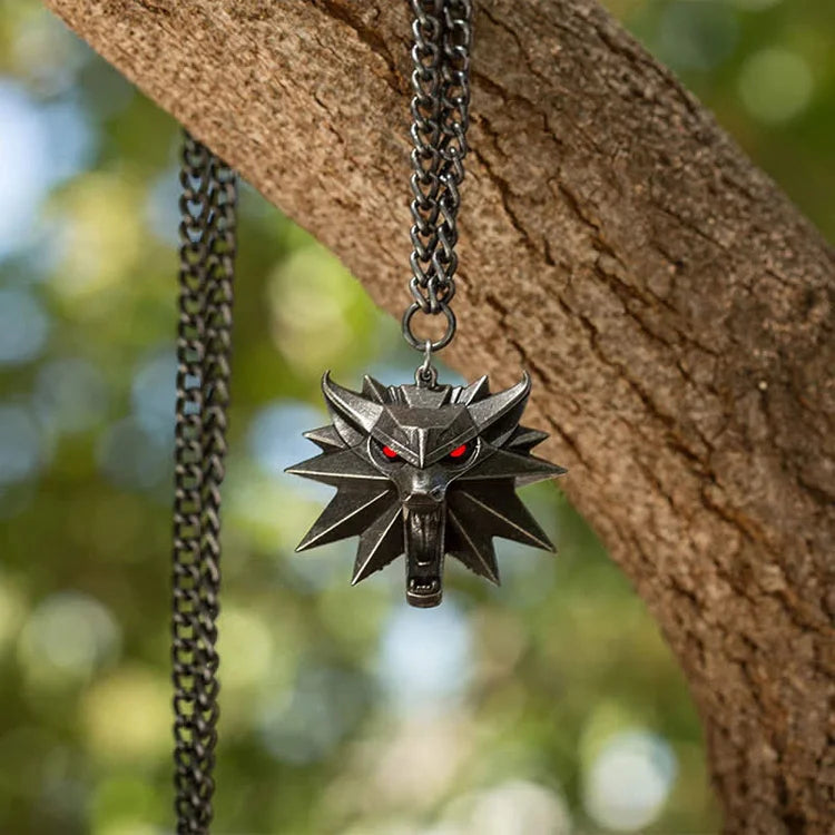 WOLF HUNT LOCKET NECKLACE-Red Eyes-Nora Luxe