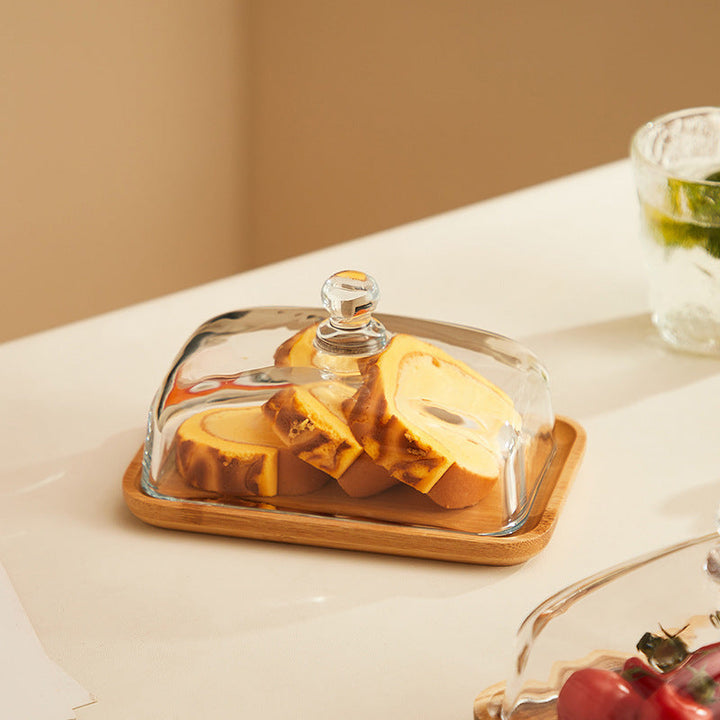 Wood and Glass Butter Holder - ButterElegance-Acacia-Nora Luxe